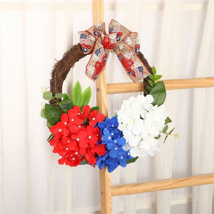 Patriotic Wreath Independence Day Wreath Artificial Flower Wreath