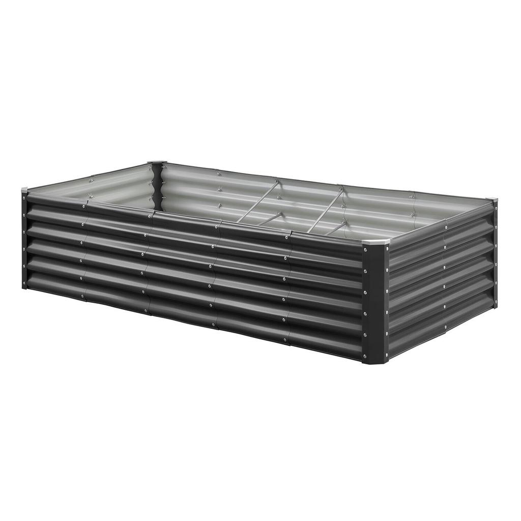 Metal Raised Garden Bed, 1.8 X 0.9 X 0.4 M Outdoor Galvanized Planter Garden Box, Open Bottom Design, Large Planter Raised Bed for Growing Vegetables,