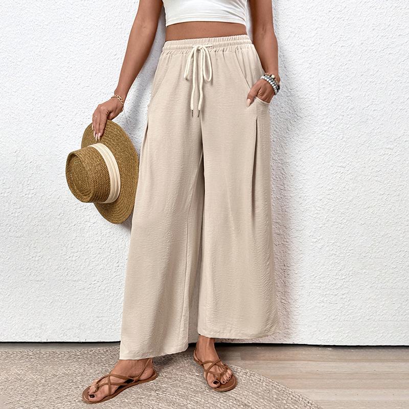 Womens Plus Size Wide Leg Casual Palazzo Pants with Pockets S