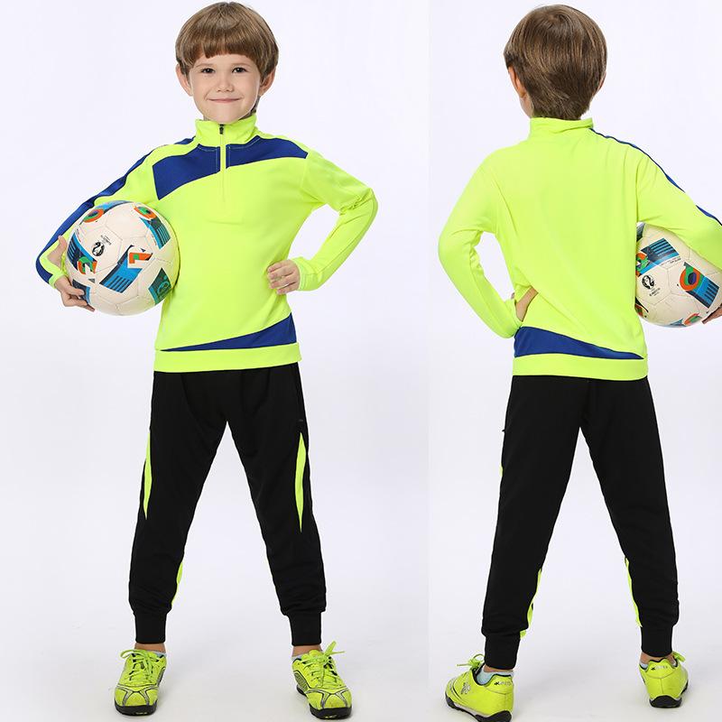 Long-sleeved Football Training Jersey Set, Children's/adult Autumn and Winter Game Jersey, Half-zip Sports Jersey Printing
