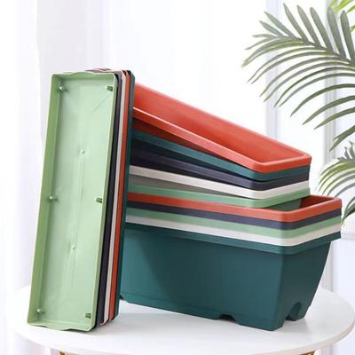 Vegetable Growing Box Flowerpot with Drainage Holes Thickened Edge Strong Load-Bearing Indoor Rectangular Vegetable Herb Planter Box