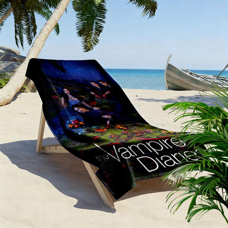 Vampire Diaries: Rainy Night Gathering Beach Towel Portable for Travel Beach Absorbent Bath Towel Quick-drying Swim Towel Seaside
