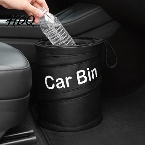 Foldable Garbage Bag Collapsible Car Trash Can Interior Waste Container Waterproof Oxford Multipurpose Snack Organizer Cloth Bin with Lid