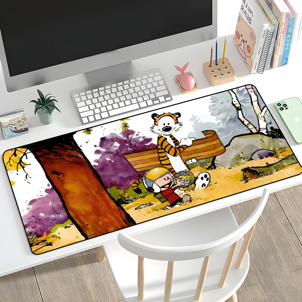 Comic C-Calvin And H-Hobbes Mouse Pad Rubber Mat Laptop Xxl Mousepad Notebook Gamer Computer Table Gaming Accessories 600x300x2mm