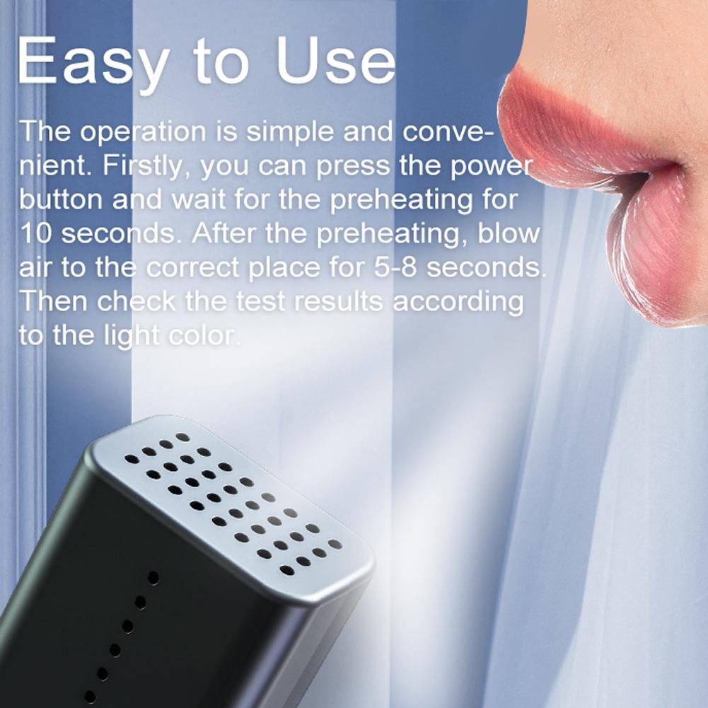 Portable Alcohols Detector Breath Tester Quick Response Alcohols Tester with LCD Display Screen Personals Home Party