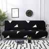 Black Geometric Folding Sofa Bed Case Living Sofa Cases Elastic Spandex Stretchdouble Seat Case Slipcovers For Living Room Area Geometric Print