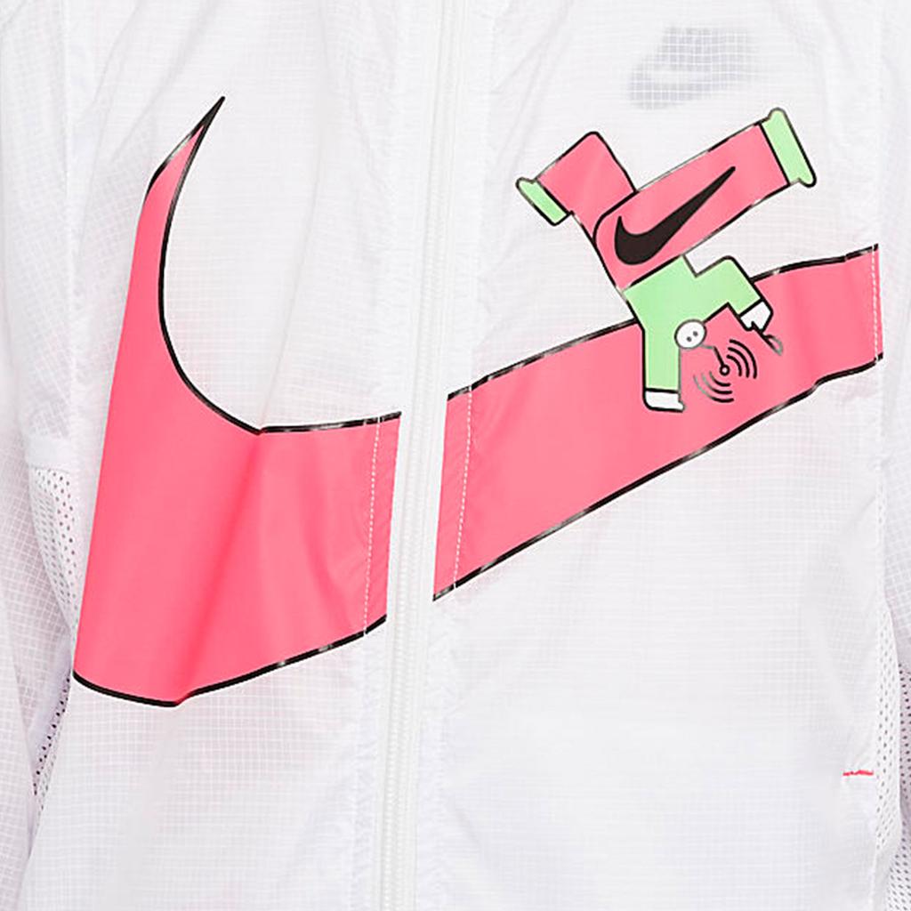 Nike Bedrucktes Logo Einfarbige Kapuzenjacke Kinderjacken Weiß DX7482-617
