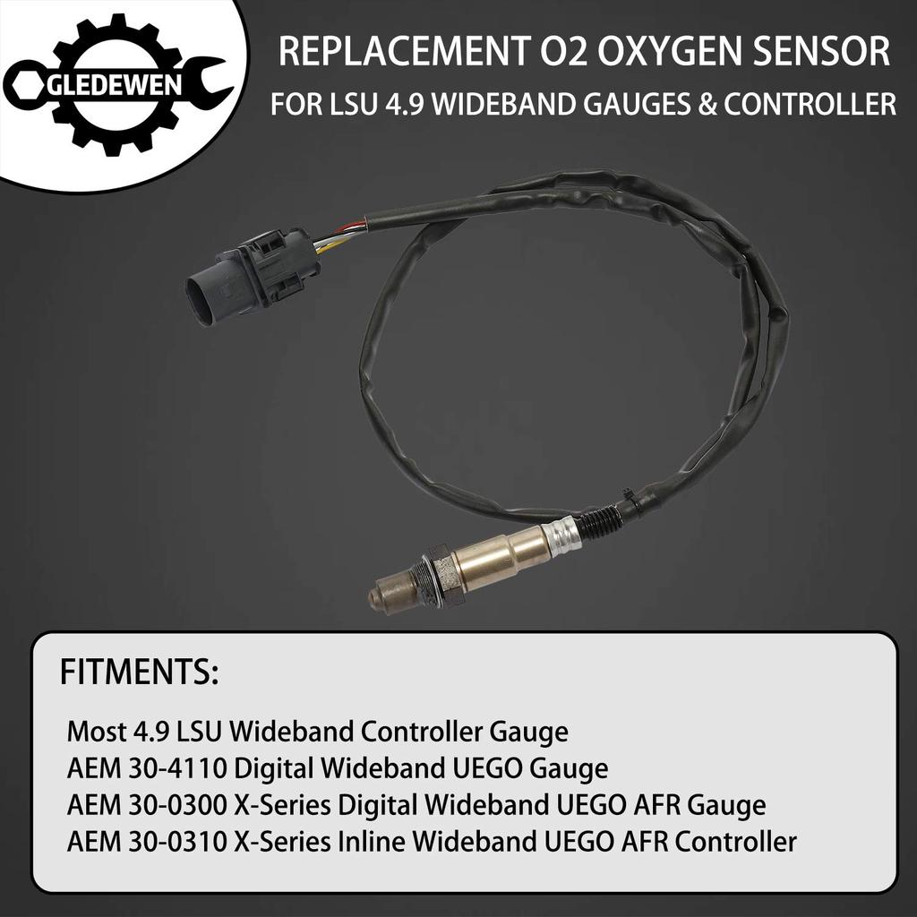 LSU 4.9 Lambda WideBand O2 Oxygen Sensor | For AEM 30-4110 30-0300 30-0310 - X Series AFR Inline Controller - UEGO A/F Ratio Wideband 02 Gauge |