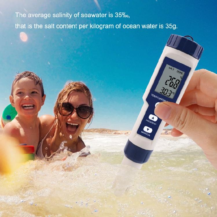 5 in 1 TDS/EC/PH/Salinity/Temperature Water Quality Monitor Tester Hydroponics