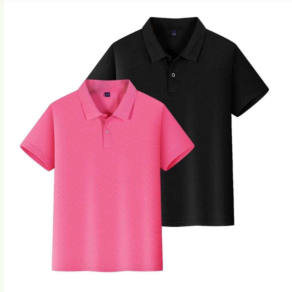 Kids Quick Dry Shirt with Collar, Short Sleeve Sports T-Shirt for Boys and Girls