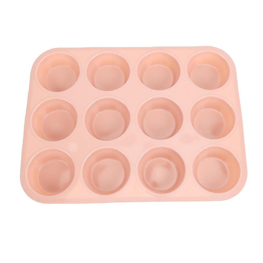 12 Cups Silicone Muffin Mold Nonstick Flexible Cupcake Liners Reusable Cake Mold for Baking