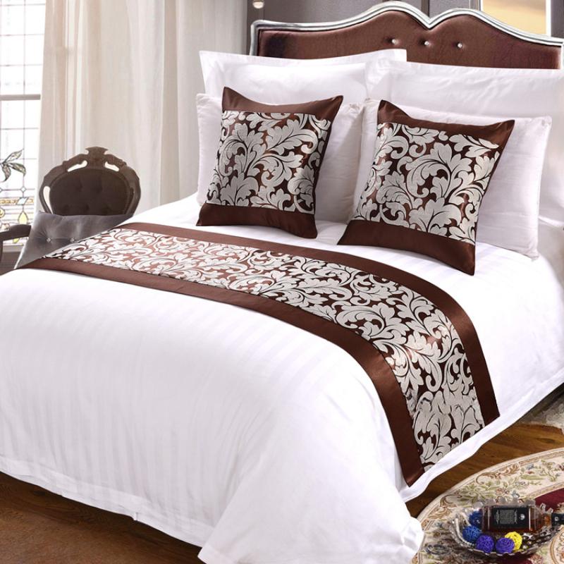 Runner da letto in stile europeo, ricamo di lusso, bandiera, runner da tiro, camera da letto, decorazione per la casa, letto, asciugamano, federa