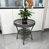 Rattan Woven Tempered Glass Coffee Table for Small Spaces - Handmade, Simple Design for Outdoor Balcony