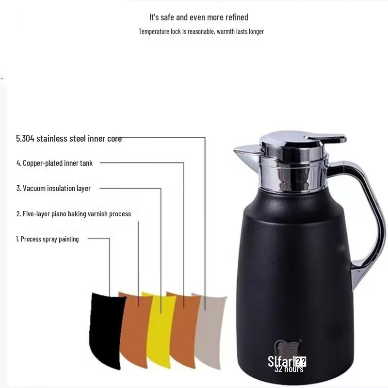 SIFAR Stainless Steel Vacuum Stewing Tea Pot 1.5L