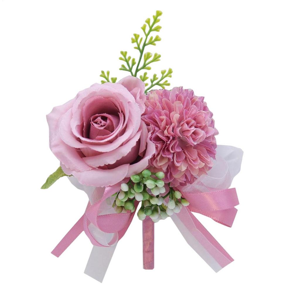 Knopflöcher Blumen Künstliche Weiße Rosen Seide Korsage Trauzeugen Knopflochblume für Männer Hochzeitsaccessoires