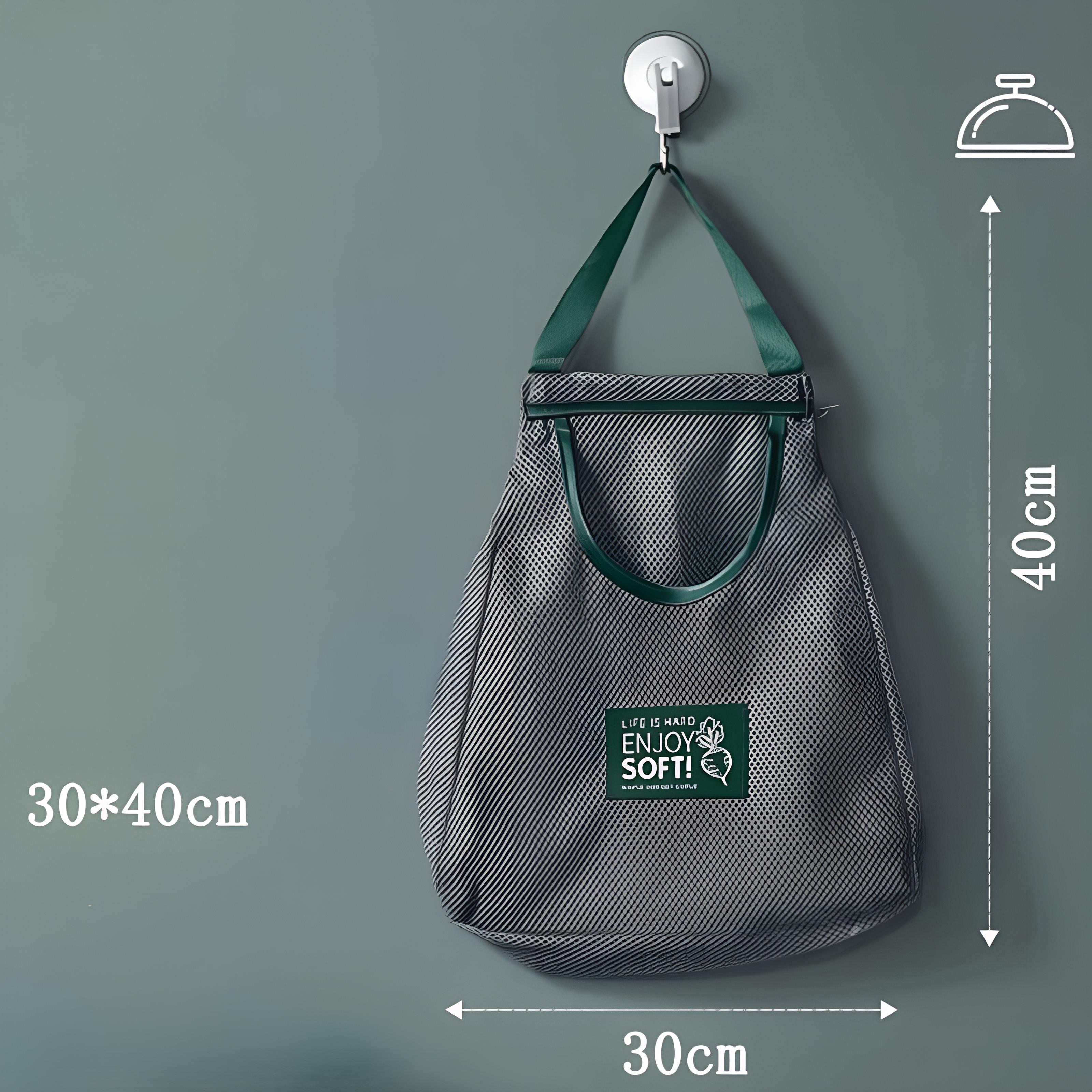 

Вентильовані сітчасті мішки для зберігання часнику, картоплі, цибулі - Міцний пластиковий підвісний органайзер для кухні та комори, Безпечний для контакту з харчовими продуктами Single layer 30x40cm сірий