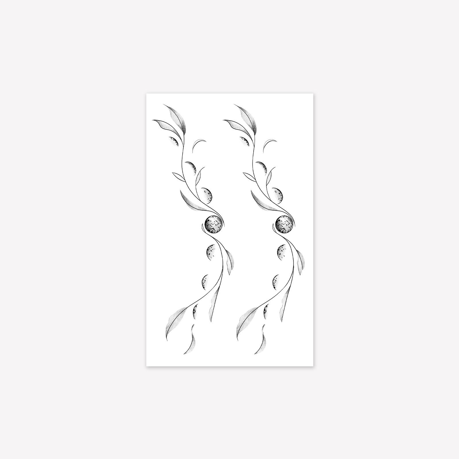 

Gradual Change Of Branches And Leaves Planet Tattoo Sticker, Black And Gray Dot Thorn Process, Lasting Waterproof, Advanced Sense Arm Sticker 11*18