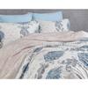 Parure de lit - 1 housse de couette 220 x 240 cm + 2 taies d'oreiller 60 x 60 cm - 100% coton renforcé - Bleu