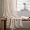 Gray Crochet Sheer Curtain Panel Living Room Bedroom Balcony With Rod Pocket Hook Grommet Options Cotton 60%