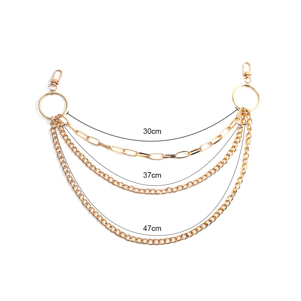 Alloy Layered Waist Link Chain Jewelry Fashion Unisex Punk Hiphop Hook Trousers for Men Women for Party Supplies Wedding Travel