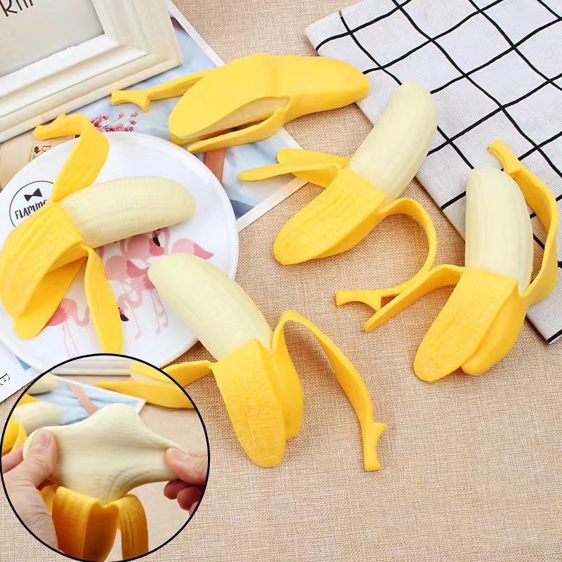 Realistic Banana Stretchable Peel Toy Slow Rising Sensory Toy Stress Relief For Kids Adults Home Office Relax Use