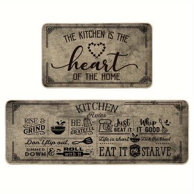 2 alfombrillas de cocina antifatiga de temporada, impermeables, antideslizantes, gruesas, acolchadas, resistentes y cómodas para estar de pie en la cocina