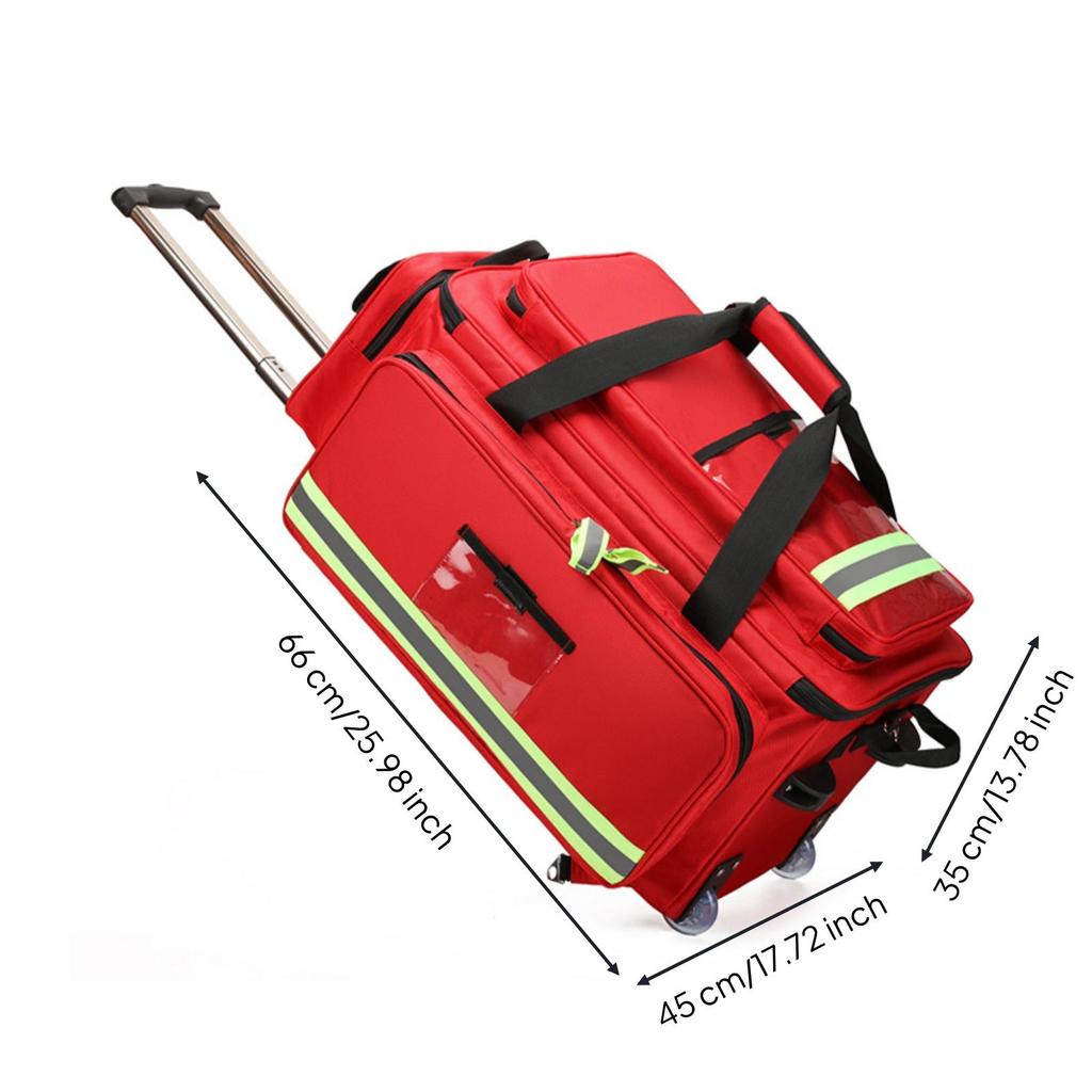 Emergency Bag with Wheels Reflective First Aid Large Capacity
