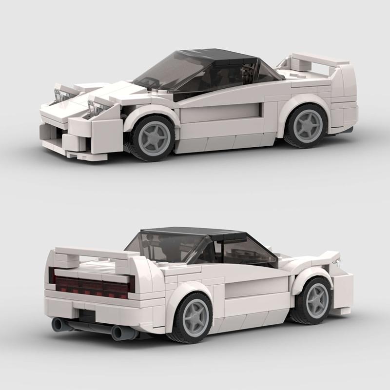 MOC Classical Racing Car City Sports Building Blocks Bricks Supercar Racers White Vehicle Technique Kid Toys NSX