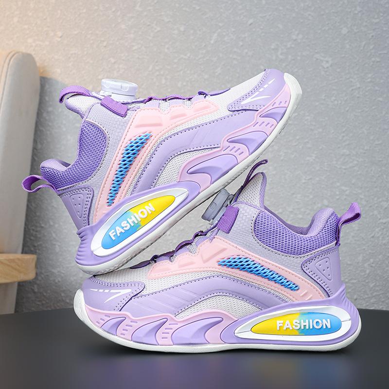Autumn Kids Sports Shoes Rotating Buckle Non Slip Wear Resistant Running Shoes for Boys Girls Breathable