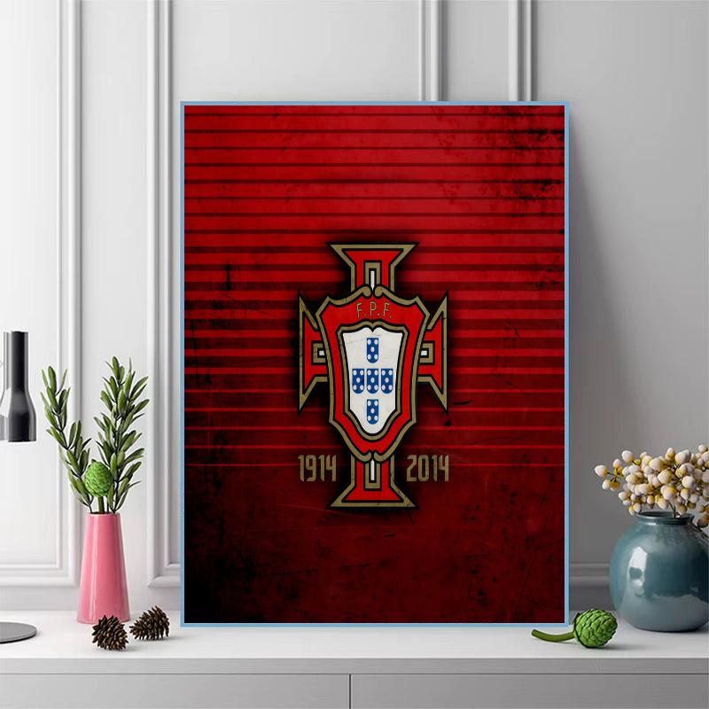 Portugal football Pattern 3pcs 100% Round Full Drill 5D DIY Diamond Painting Embroidery Cross Stitch Rhinestone Décor