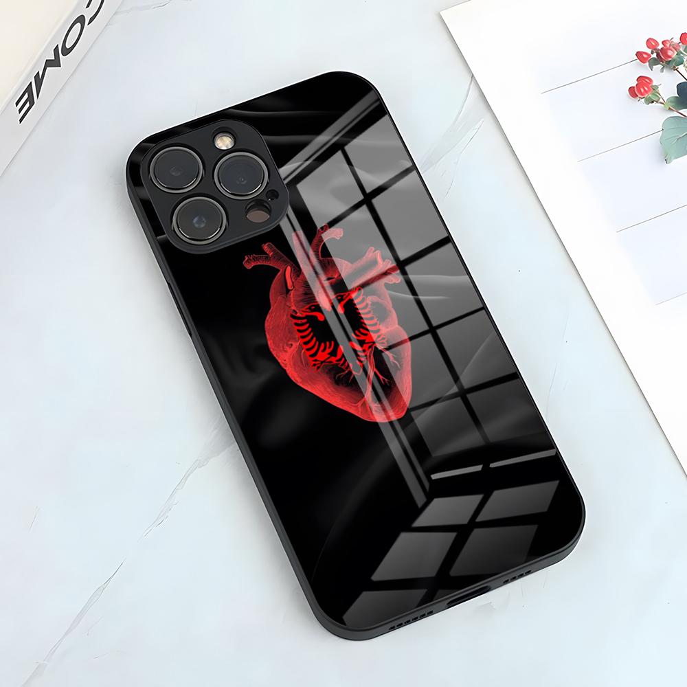 Albania Albanians Flag Phone Case For IPhone 17 Pro Max 15 Pro 16 14 Plus 12 13 Mini 11 Pro Shockproof Glass Cover