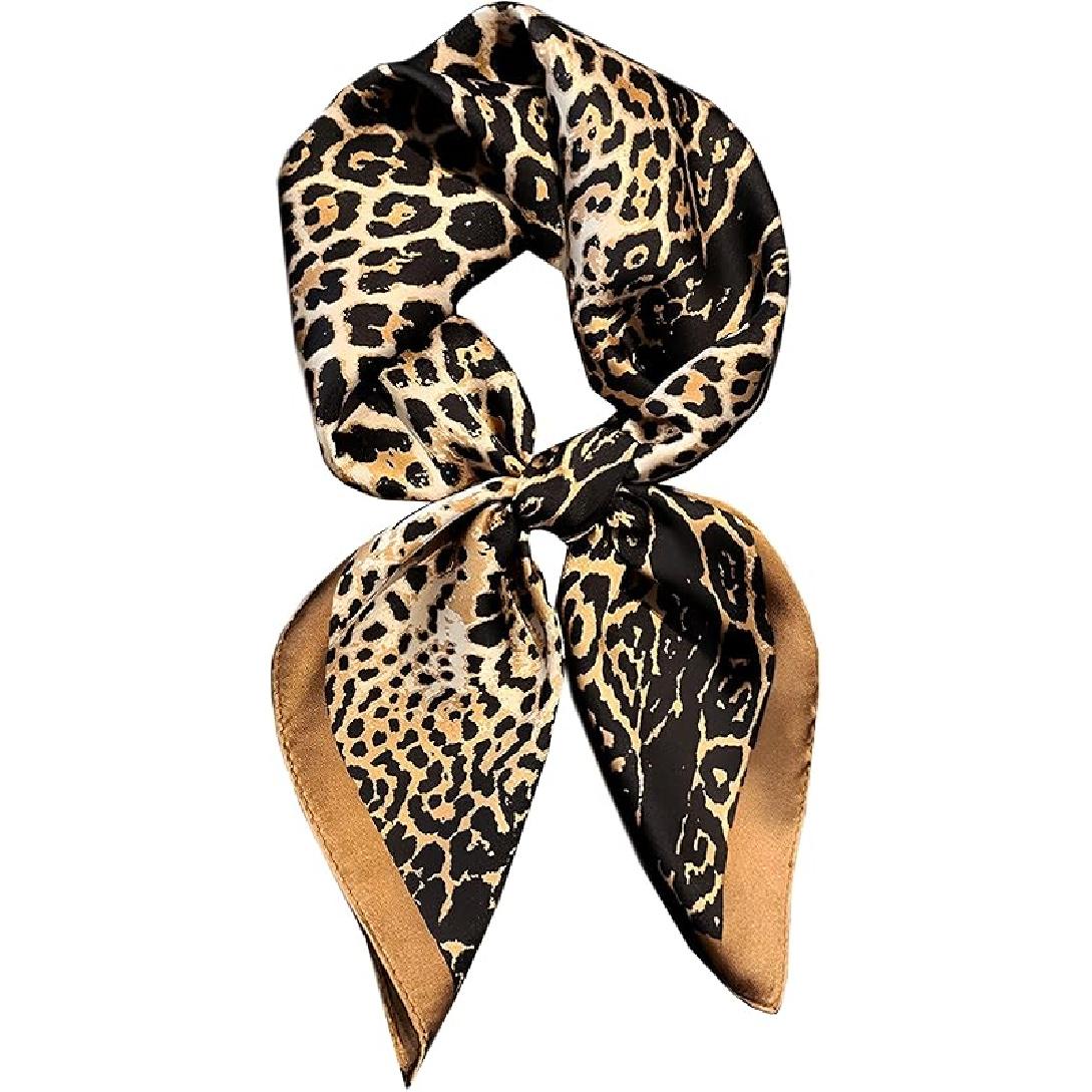 Head Bandanas Scarf for Women Silk Satin Hair Scarf Lightweight Vintage Fashion Square Neck Scarves Gift цветной печати леопарда
