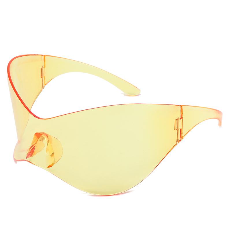 Oversized Cyberpunk Retro One Piece Sunglasses with Future Tech for Women Men Y2K Fashion Super Sunglasses Punk Mask UV400