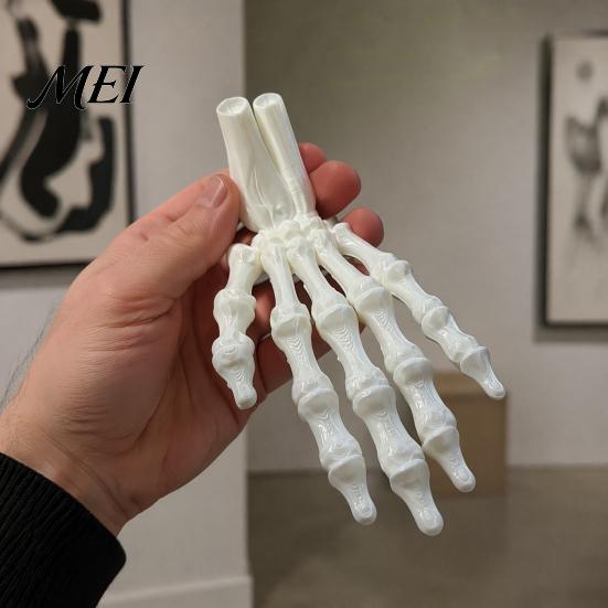 Skeleton Hand Ornament 3D Printed Figurine, Spooky Bone Statue for Lifelike Figurine Halloween Party, Gothic Model, Desk Decor Desktop Sculpture