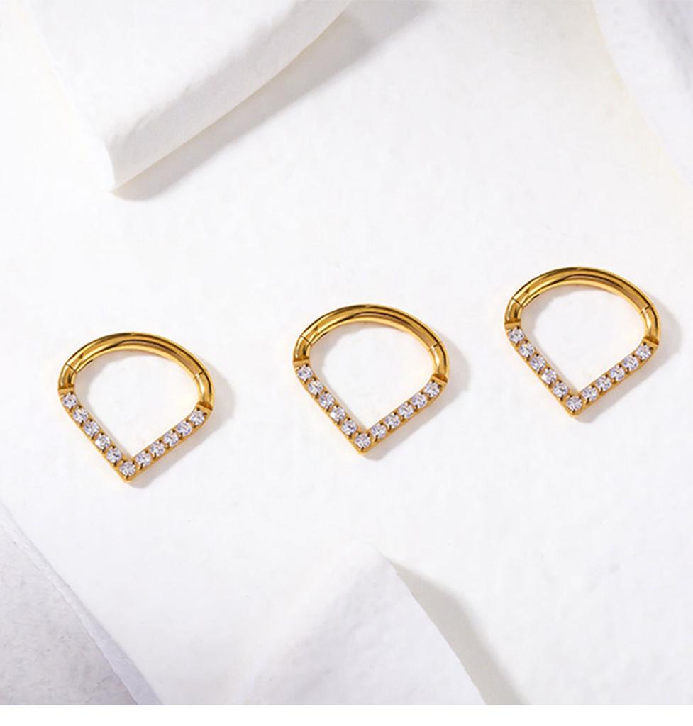 Anello Segmentato a Cerniera Goccia Lacrimale Acciaio Chirurgico 316L Septum Naso Clicker Piercing Labret Labbra Cartilagine Orecchio Daith Helix Orecchino