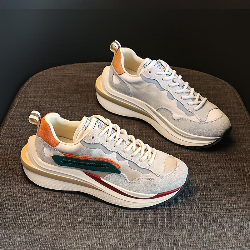 Leather 2 Autumn and Winter New Versatile Casual Waffle Velvet Sports Small Waist Women's Shoes