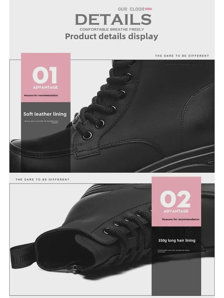 Dámské kotníkové boty na silné platformě zvyšující výšku, móda podzim/zima 2024.