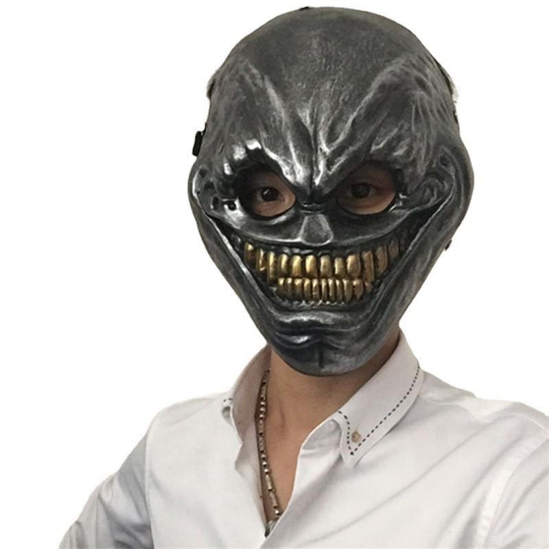 

Маска из смолы Впечатляющая с серебристо-медным сине-белым дизайном для тематических вечеринок Silver Shape Bone