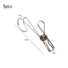 5Pcs Stainless Steel Clothespins With Hooks Metal Spring Clips With Hooks Universal Hanging Clips For Offices Kitchens Bathroom