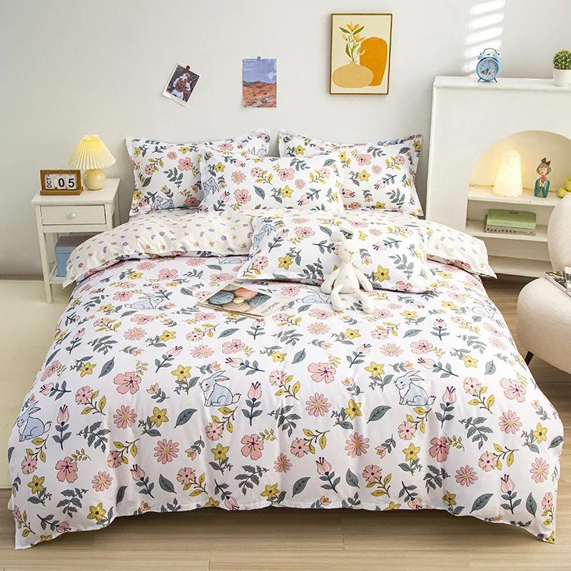 White Green Botanical Floral Duvet Cover Set Queen Reversible Gold Paisley Pattern Bedding Set Soft Microfiber Comforter Cover
