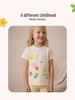 2026 Summer Girls' Floral Print Short-Sleeve T-Shirt - European & American Fashion, Round Neck Children's Clothing