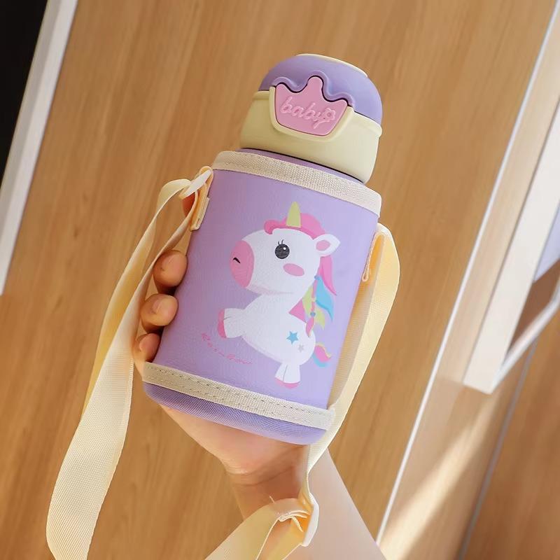 500ml Unicorn Kids Thermos Bottle Cute Children's Thermal Water Bottle Stainless Steel Thermos Mug For Student Kids Water Cup