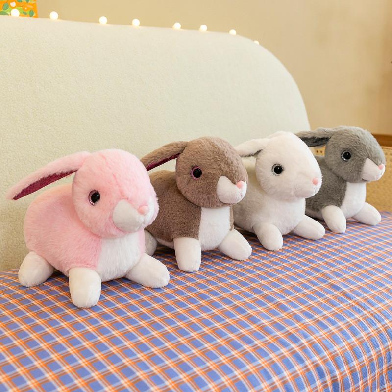Charming White Bunny Plush Toy Perfect Stuffed Rabbit Doll Gift Children For
