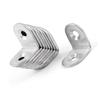 20Pcs Stainless Steel Corner Braces 20x20x16mm L Shape Fasteners Furniture Support Angle Bracket Silver Tone 2 Holes Round End