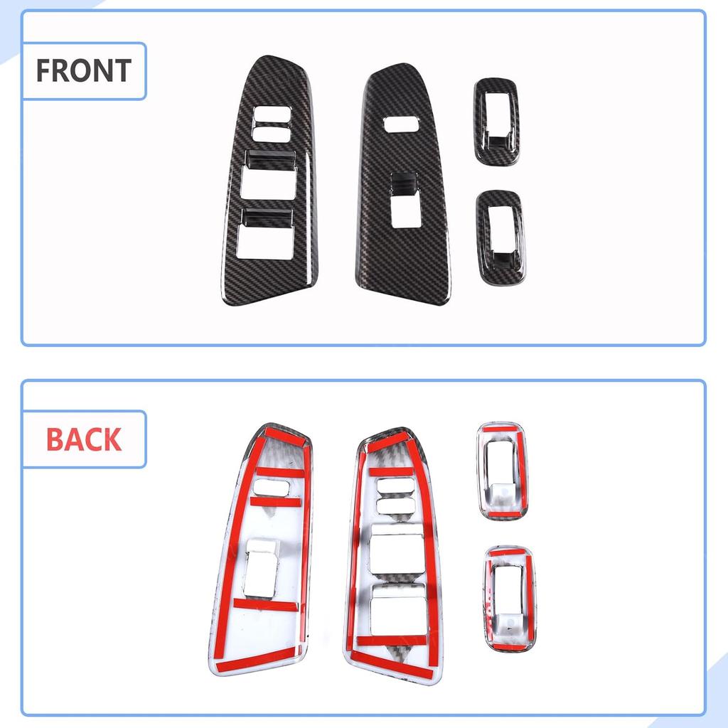 Aunginsy Car Door Window Glass Lift Button Panel Trim Cover Compatible with Toyota Tacoma 2012-2015, Front and Rear 4Pcs Doors Armrest Window Control