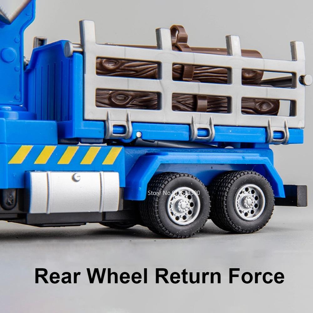 1/50 Logging Transport Truck Model Toy Alloy Engineering Vehicle Models Diecast Excavator Toys Kids Boy Gift Miniature Ornaments