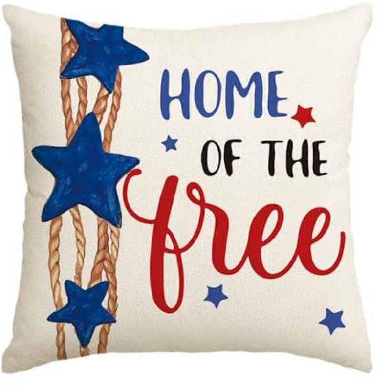 Five-pointed Star Printed Linen Pillowcase Office Waist Pillowcase Holiday Home New Style