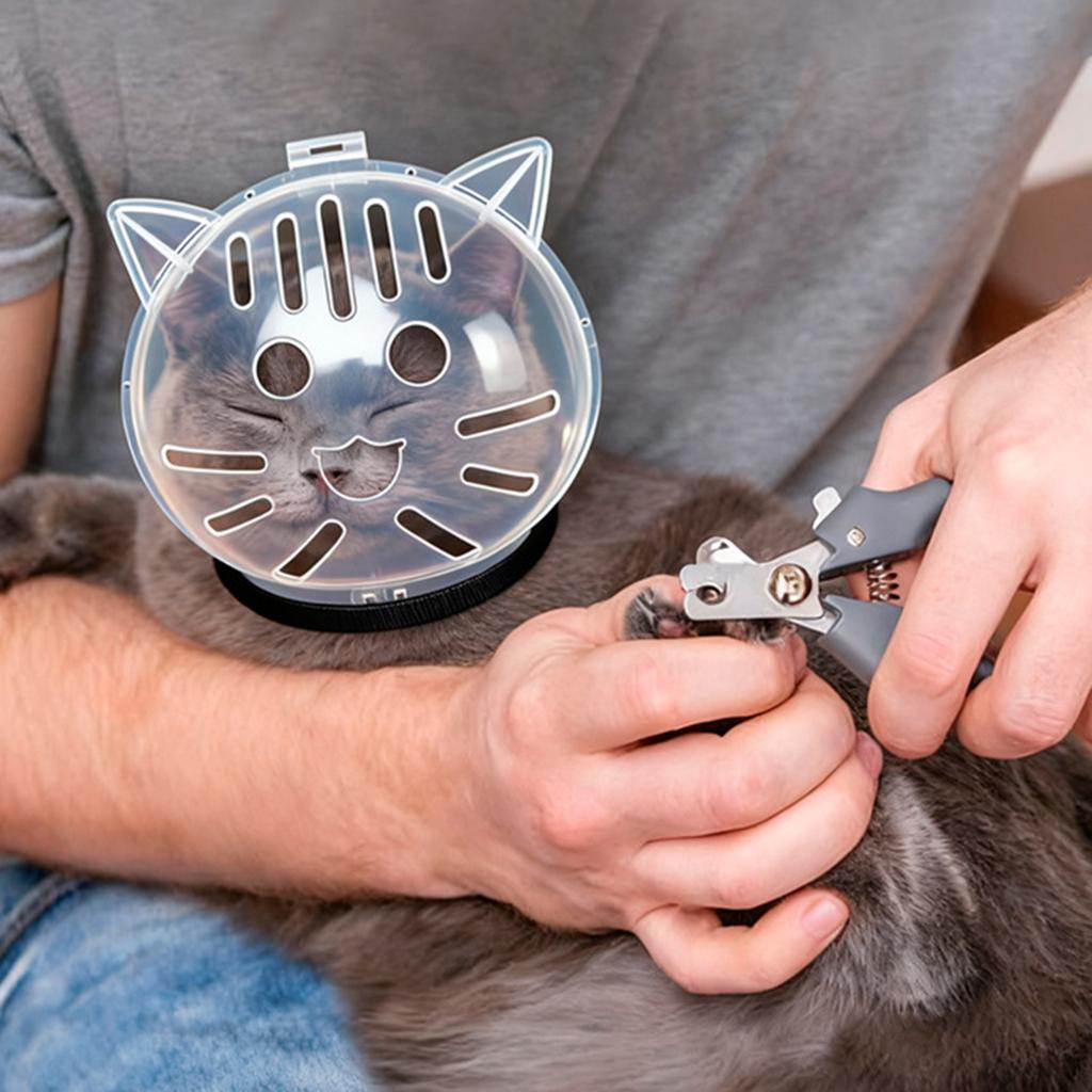 Breathable Cat Muzzle Anti Licking Cat Hood Nail Trimming Grooming Mask for Pet Grooming Bathing Nail Trimming