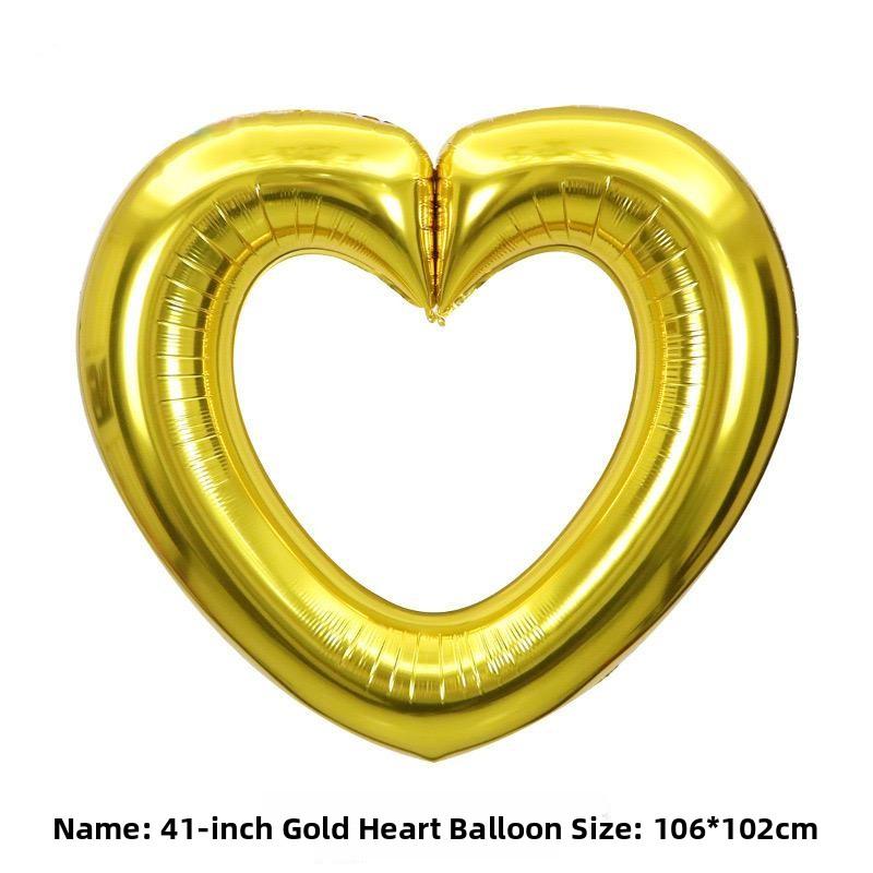 Große hohle Herz-Ballons aus Aluminiumfolie Hochzeitsfeier Valentinstagsdekorationen Schaufenster-Arrangements