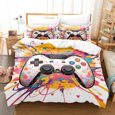 Kleurrijke Graffiti Gamepad Beddengoedset Controller Dekbedsets Hoeslakenset Kingsize Beddengoedset Dekbedset Beddengoed